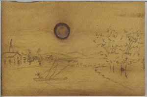 River Landscape (blyant på treplate)
